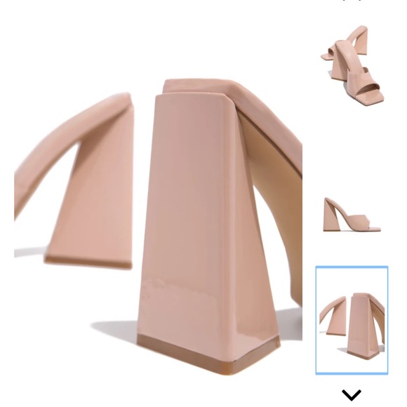 NWT Miss Lola Square Toe Triangle  Heel Mules 8.5 - Picture 4 of 11